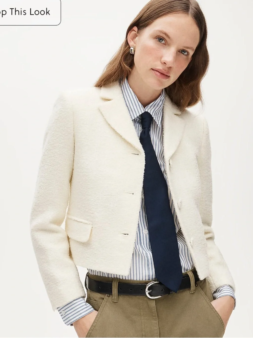 J. Crew Ivory Teddy Bouclé Jacket